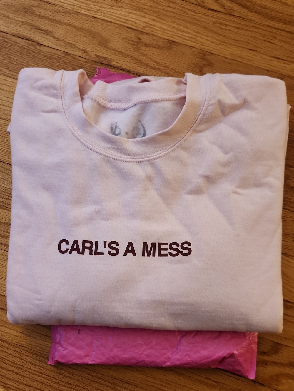Loverboy Light Pink "Carl's A Mess" Graphic Crewneck Sweatshirt